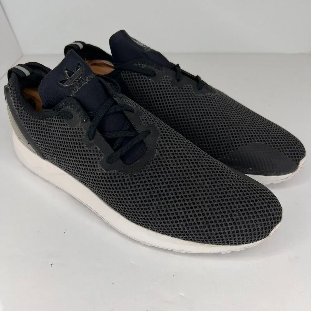 Adidas Mens Black ZX Flu Adv Asym Core Low Top Mesh Lace Up Size 11 Sneakers
